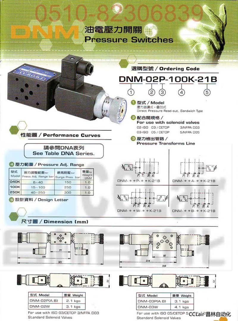 TWOWAY 油電壓力開(kāi)關(guān) DNM-02P-250K-21B DNM-03W-250K-21B DNM-03B-250K-21B
